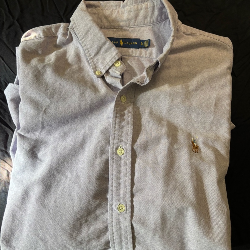 Ralph Lauren Men's Light Gray Casual Button-Down Shirt